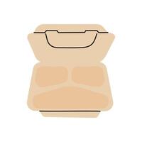 Takeout food container ready for your favorite meal on a busy day vector