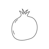 Simple line drawing of a pomegranate fruit against a plain background vector
