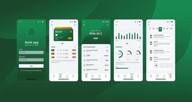 Bank app dashboard. Mobile Banking and Financial Management UI Design vector