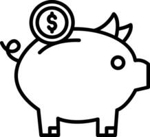 A piggy bank with a dollar sign on it vector