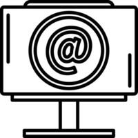 Email icon on monitor with a white background vector