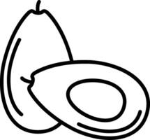 Avocado outline coloring page vector