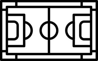 A soccer field with two goals and a goal line vector