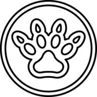 A paw print in a circle on a white background vector