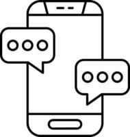 A smartphone with two speech bubbles on it vector