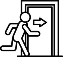 An icon of a man running to an open door vector