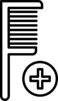 A comb and a plus sign on a white background vector