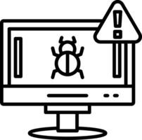 A computer monitor with a bug on it vector