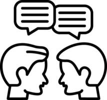 Two people talking with speech bubbles above them vector