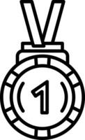 A medal with the number one on it vector