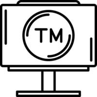 A computer monitor with the word tm on it vector