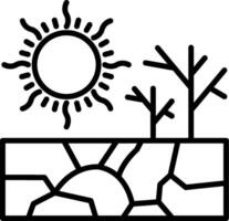 A black and white image of a tree and sun vector