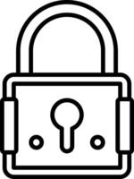 A black and white illustration of a padlock vector