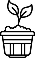 Plant in a pot coloring page vector