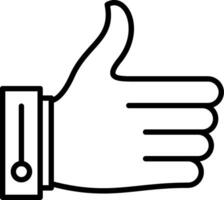 A hand with a thumb up and a clock on it vector