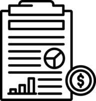 A black and white image of a document with a dollar coin vector