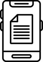 A smartphone with a paper document icon vector