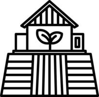 A house with a plant growing out of it vector