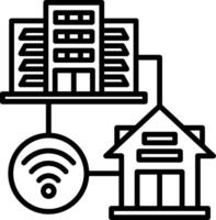 A wifi icon with a house and a wifi symbol vector