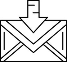 Email icon with arrow pointing down vector