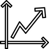 An arrow going up and down on a graph vector