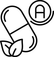 A pill with a leaf and a letter a vector