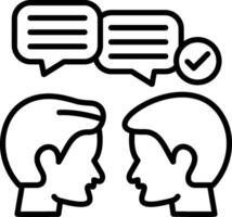 Two people talking with speech bubbles over their heads vector