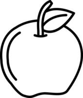 An apple is drawn in black and white vector