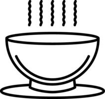 A black and white drawing of a bowl with steam coming out of it vector