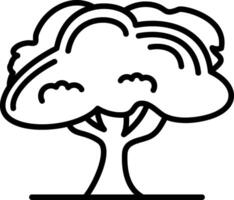 A tree with clouds on it coloring page vector