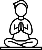 A man sitting in a lotus position with his hands crossed vector