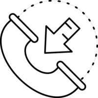 A phone icon with a phone cord and an arrow vector