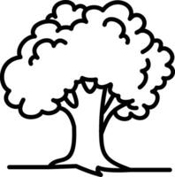 A tree with leaves and branches coloring page vector