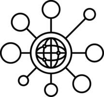 A globe with many circles around it vector