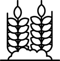 A black and white illustration of wheat vector
