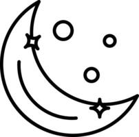A crescent moon with stars and a star vector