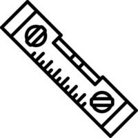 A black and white drawing of a ruler vector