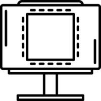 A computer monitor with a square frame on it vector