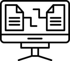 A computer monitor with a computer on it vector
