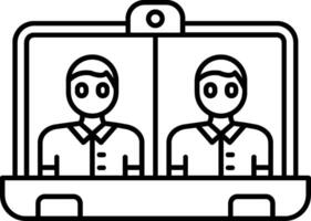 Two people in a suitcase with a camera on top vector