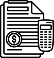A calculator and a document icon vector