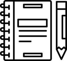 A notebook and pencil icon on a white background vector