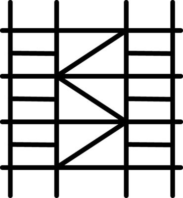 A black and white drawing of a ladder