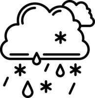 A cloud with rain and snow falling on it vector