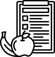 A checklist with an apple and banana vector