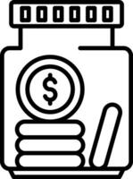 Money jar icon vector