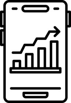 A smartphone with a graph on it vector