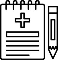 A notebook and pencil icon on a white background vector