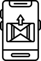 A black and white image of a phone with a camera vector