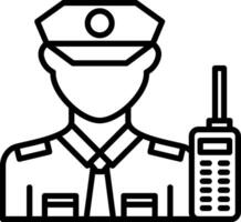 Police officer with radio icon vector
